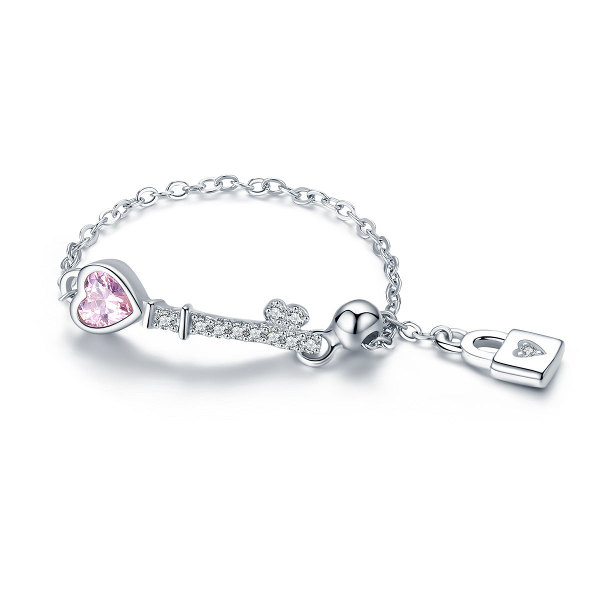 Sylvory 925 Sterling Silver Eternal Lock and Key Chain Ring