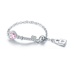 Sylvory 925 Sterling Silver Eternal Lock and Key Chain Ring