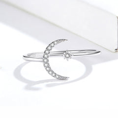 Sylvory 925 Sterling Silver Moon and Starlight Ring