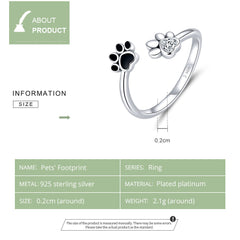 Sylvory 925 Sterling Silver Forever Pawed Ring