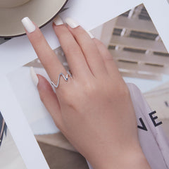 Sylvory 925 Sterling Silver Wonder Wave Ring