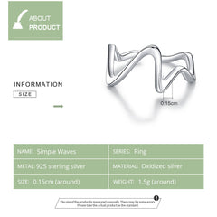 Sylvory 925 Sterling Silver Wonder Wave Ring