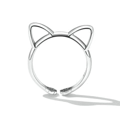 Sylvory 925 Sterling Silver Pawsome Kitty Ring