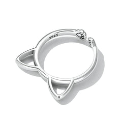 Sylvory 925 Sterling Silver Pawsome Kitty Ring