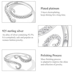 Sylvory 925 Sterling Silver Tentacle Treasures Ring