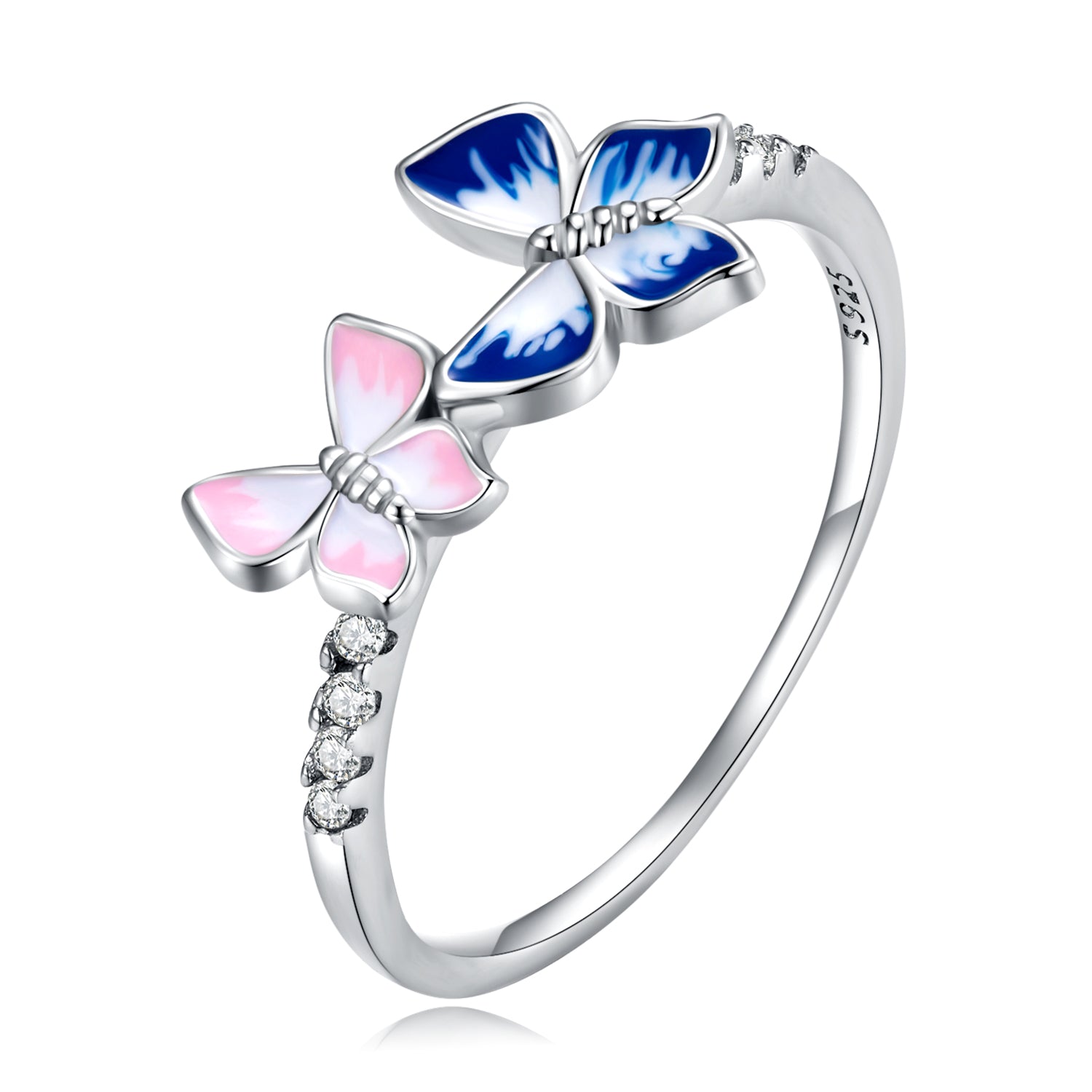 Sylvory 925 Sterling Silver Butterfly Prism Ring