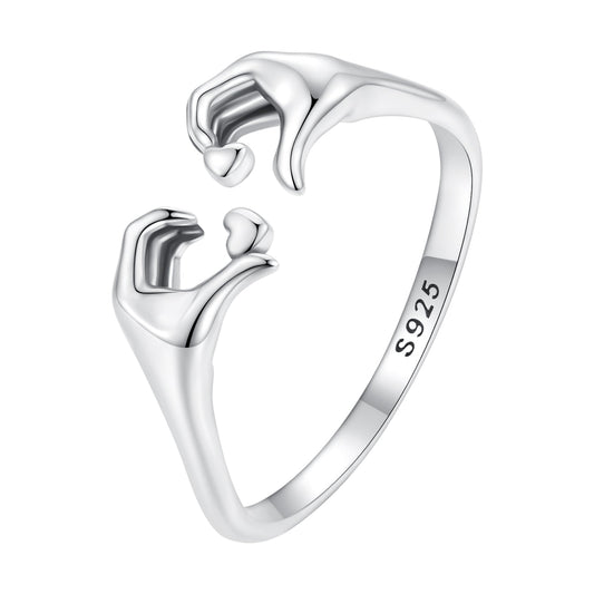 Sylvory 925 Sterling Silver Gestural Love Ring