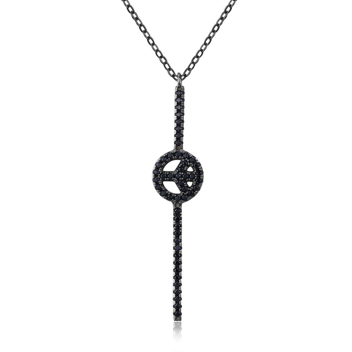 Sylvory 925 Sterling Silver Obsidian Peace Necklace