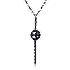 Sylvory 925 Sterling Silver Obsidian Peace Necklace